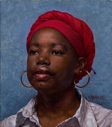 Portrait of a Woman with an African Head Wrap